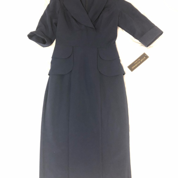 Navy Stop staring wiggle dress - Picture 2 of 8